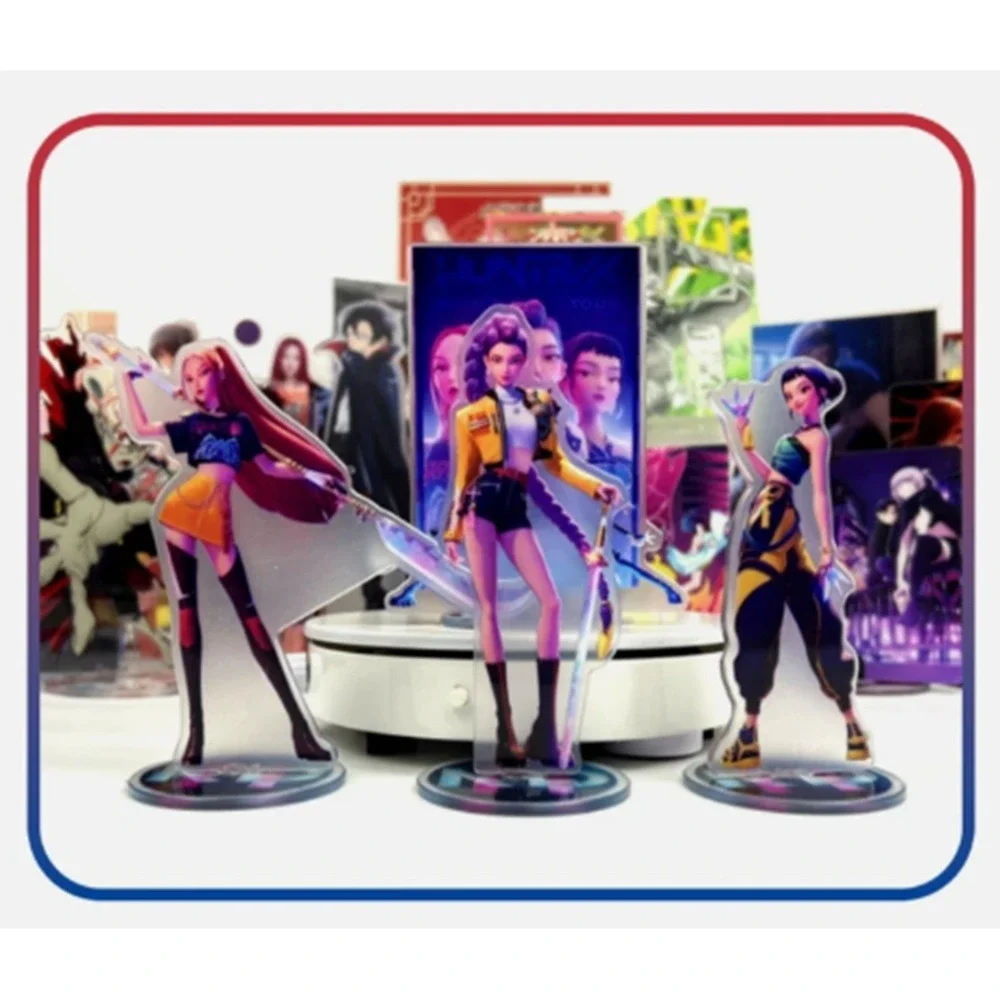 Kpop Demon Hunter Standing Plates Anime Rumi Mira Zoey Acrylic Doll Toys Set NIB